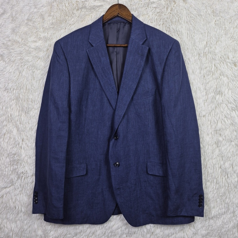 Kroon Jack Half Lined 100% Linen Navy Blue Blazer Mens 44R